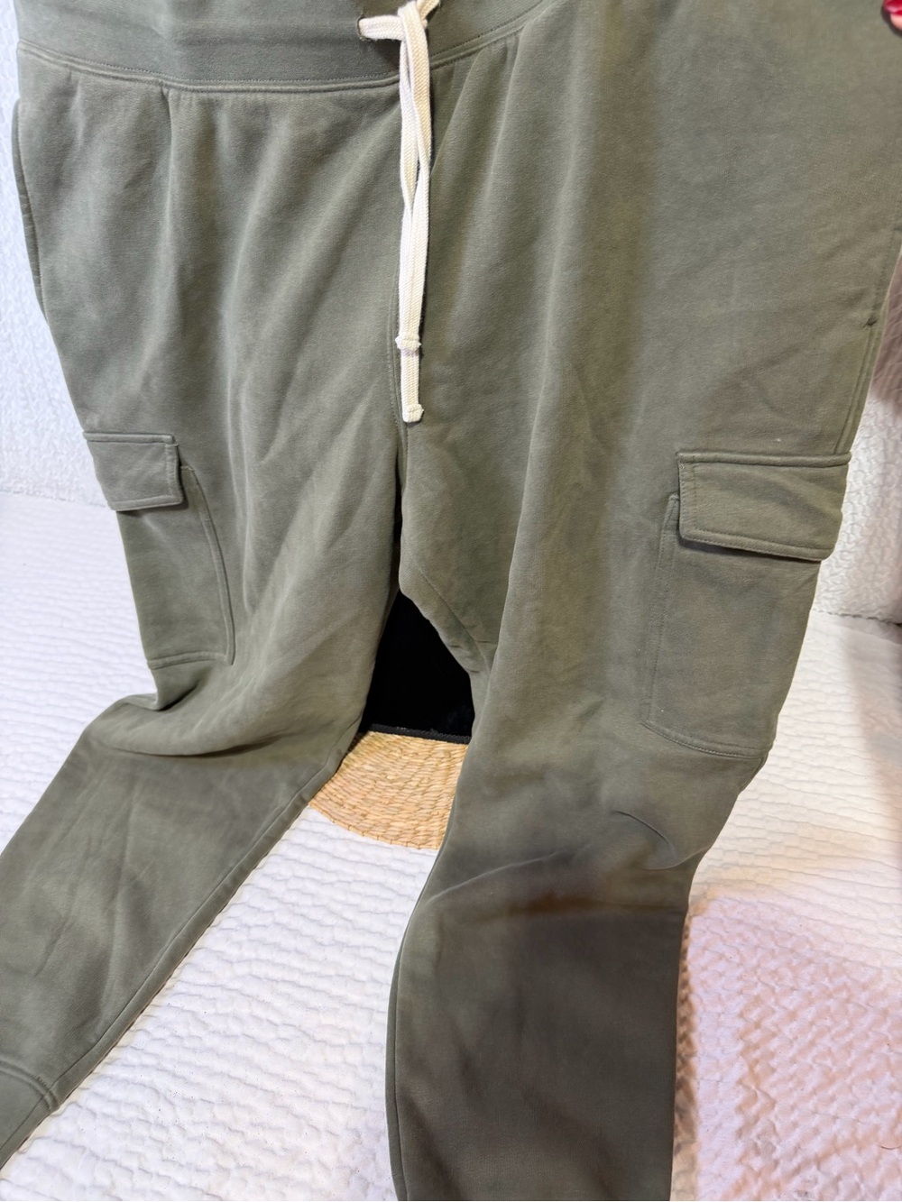 Lands' End Olive Green Cargo Joggers with Drawstring